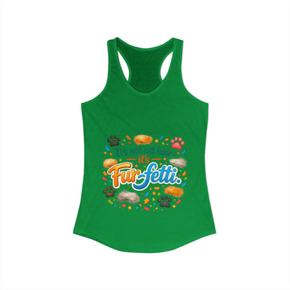 Fur-Fetti Cat Women's Racerback Tank