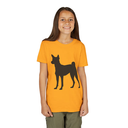 Basenji Silhouette Youth Unisex Short Sleeve Crewneck Tee