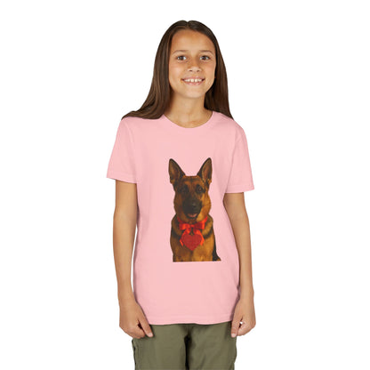 Cupid's Companion German Shepherd Youth Unisex Short Sleeve Crewneck Tee
