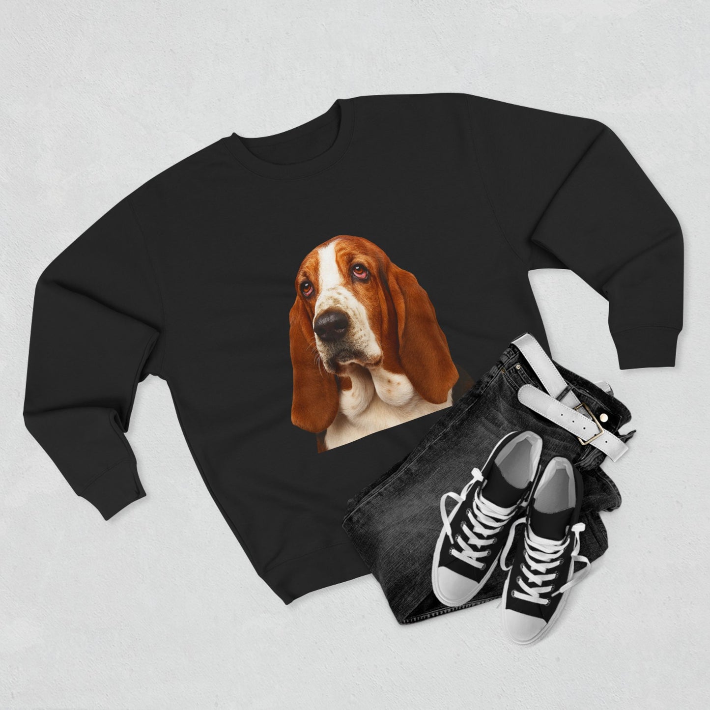 Basset Head Unisex Crewneck Sweatshirt