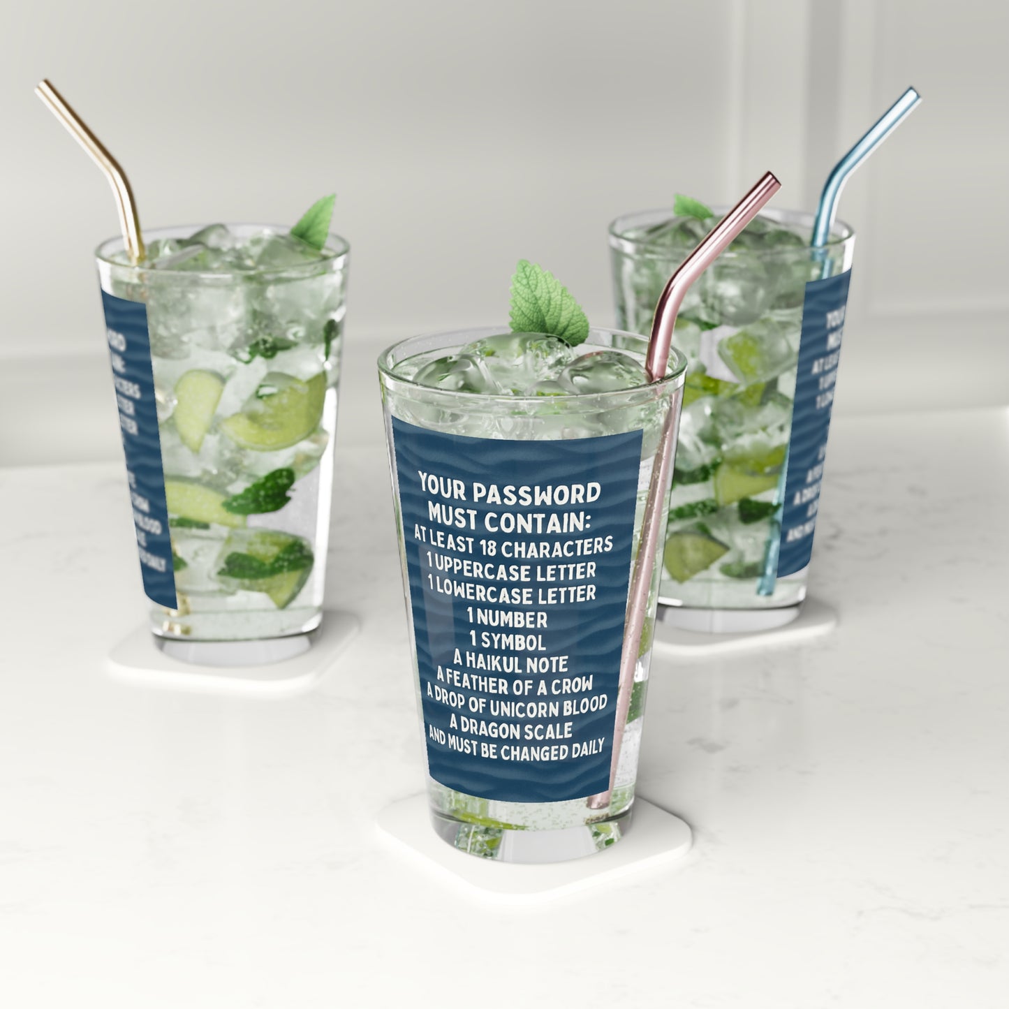 Password Drinking Glass