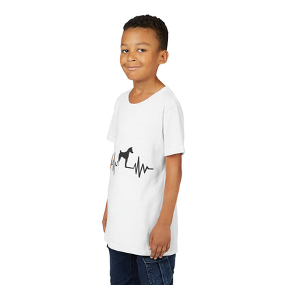 My Heart Beats For Basenjis Youth Unisex Short Sleeve Crewneck Tee