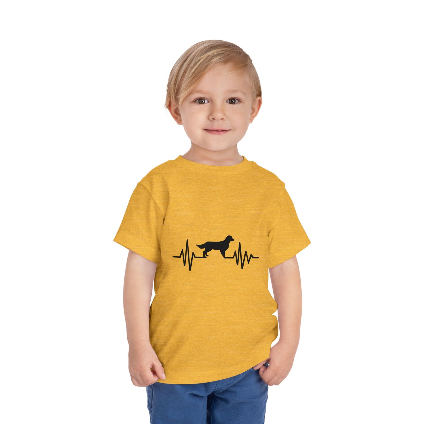 My Heart Beats For Goldens Toddler Unisex Short Sleeve Crewneck Tee