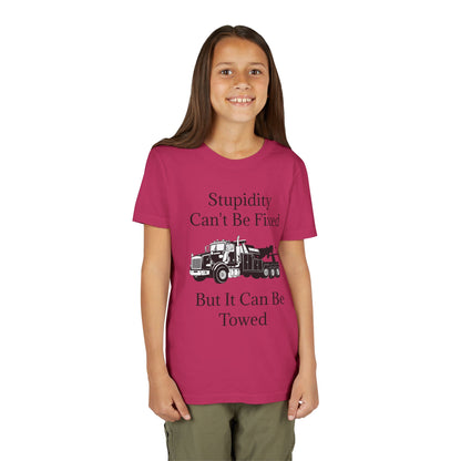 Stupidity Heavy Tow Truck Youth Unisex Short Sleeve Crewneck Tee