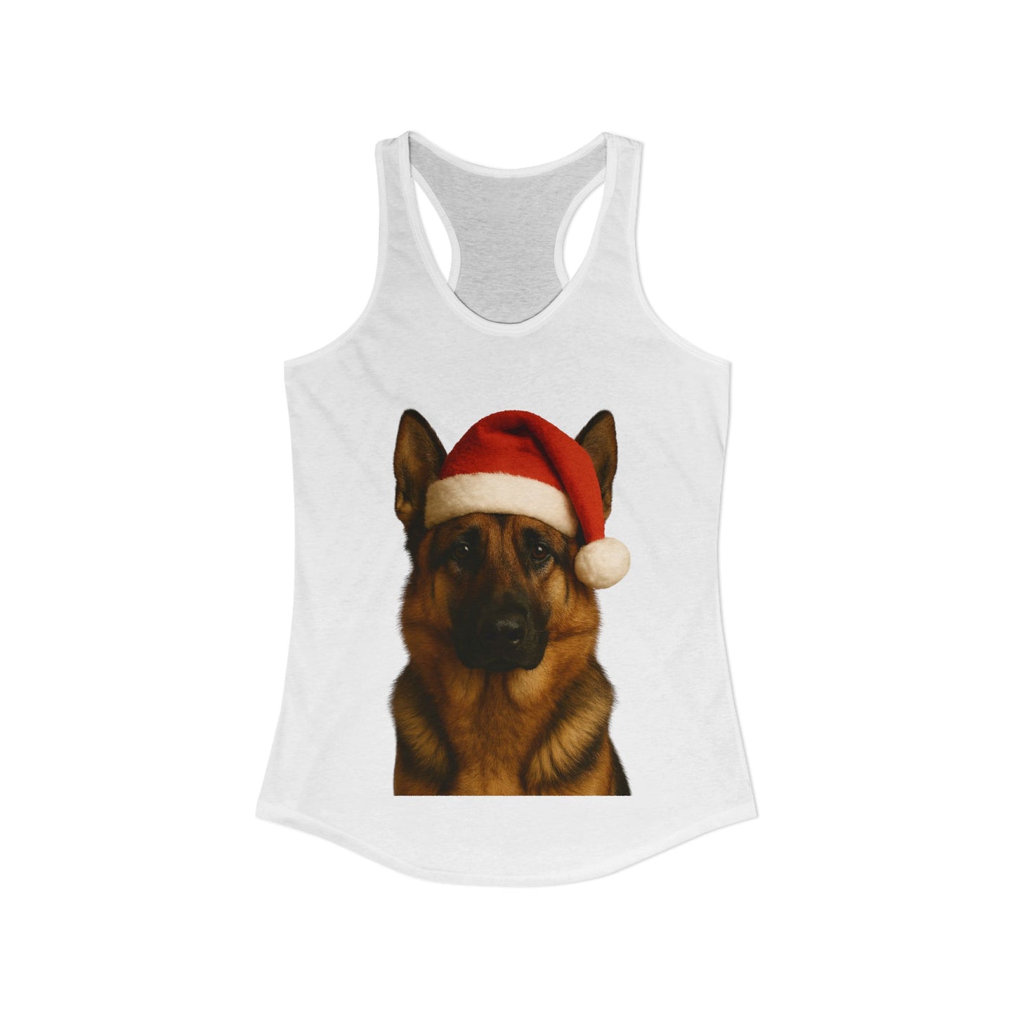 Santa Paws German Shepherd Women's Racerback Tank