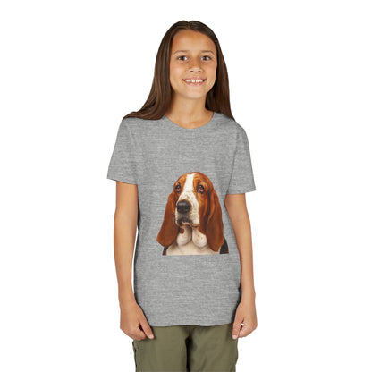 Basset Head Youth Unisex Short Sleeve Crewneck Tee