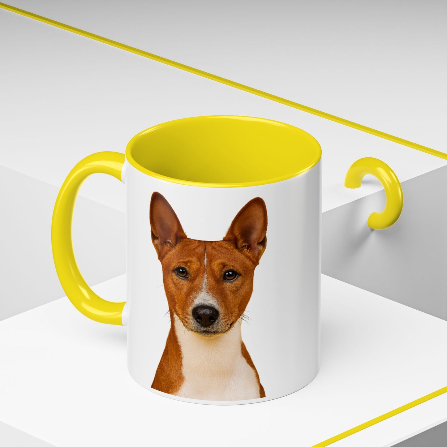 Basenji Head 2-Tone Coffee Mug