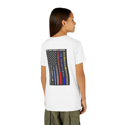 No One Fights Alone Youth Unisex Short Sleeve Crewneck Tee