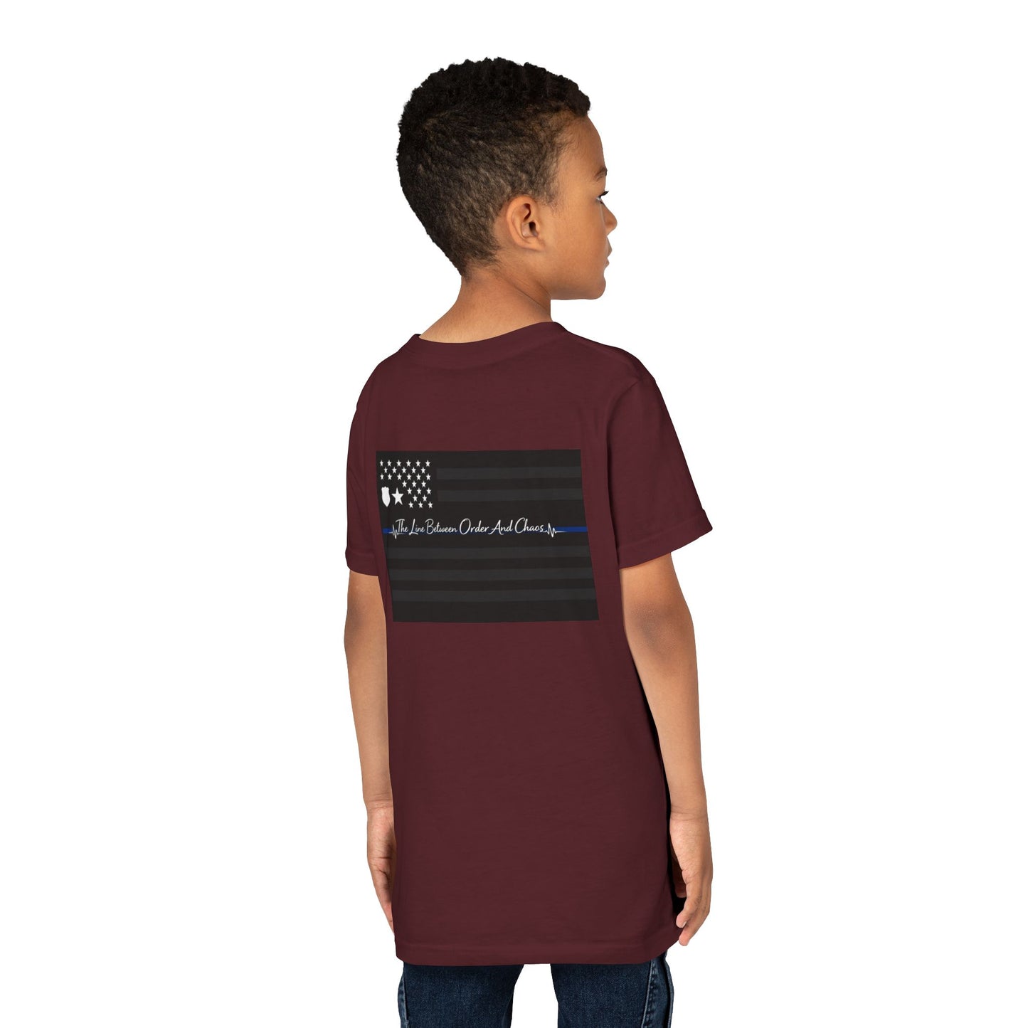 Thin Blue Line Youth Unisex Short Sleeve Crewneck Tee