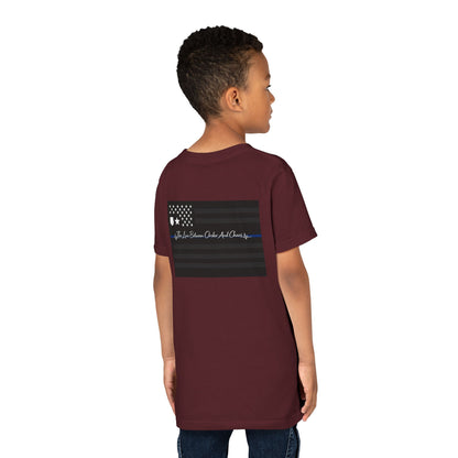 Thin Blue Line Youth Unisex Short Sleeve Crewneck Tee
