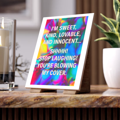 Blowing My Cover Ceramic Photo Tile