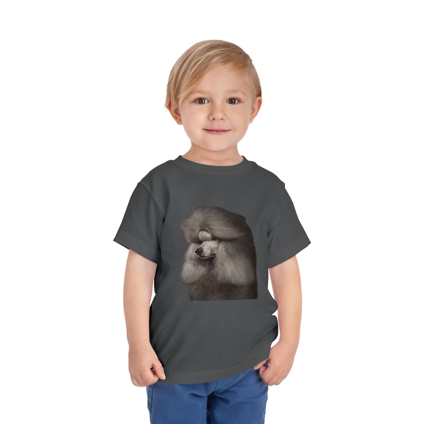 Poodle Head Toddler Unisex Short Sleeve Crewneck Tee