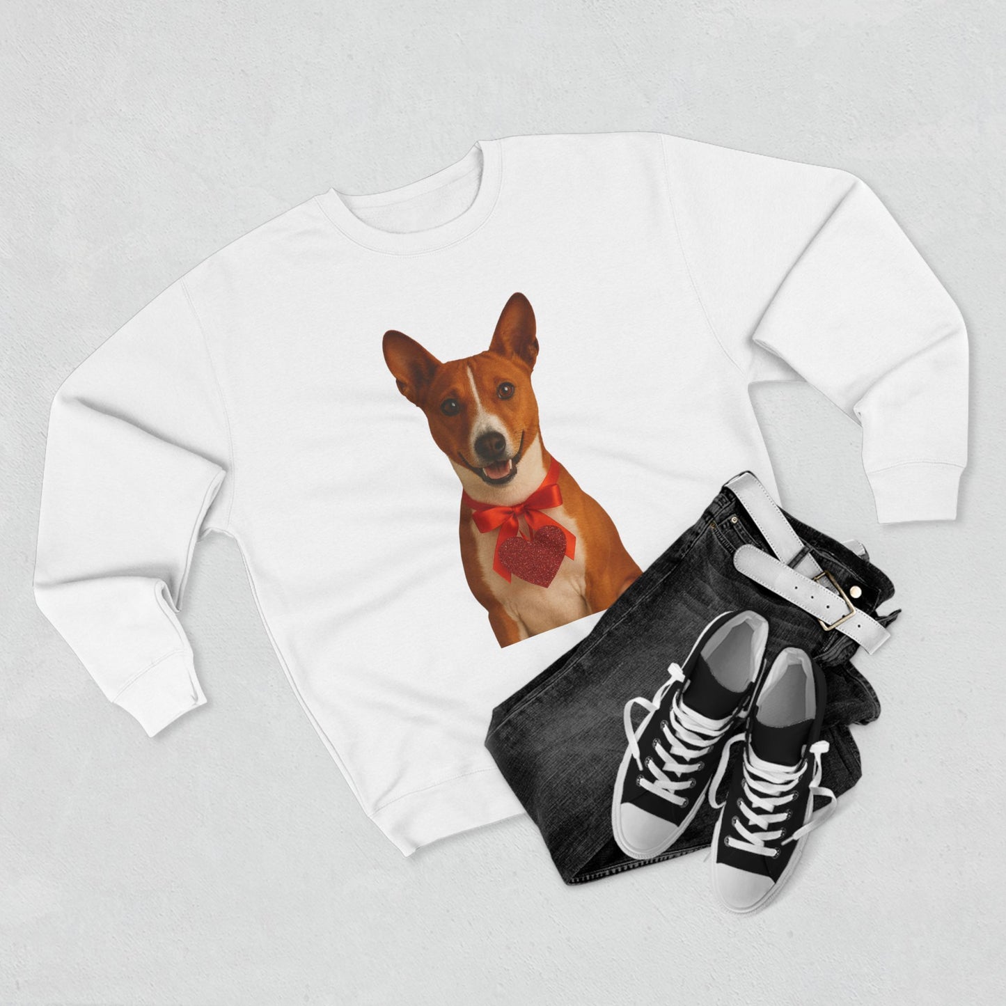 Cupid's Companion Basenji Unisex Crewneck Sweatshirt