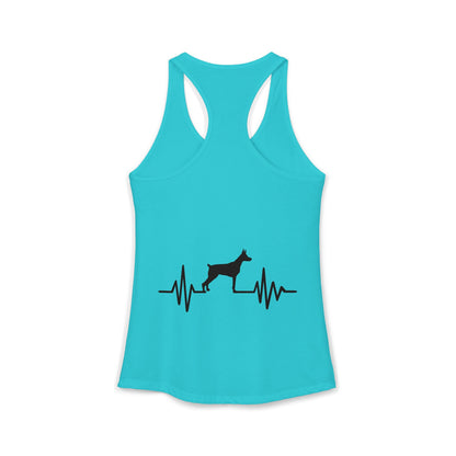 My Heart Beats For Dobermans Women's Racerback Tank