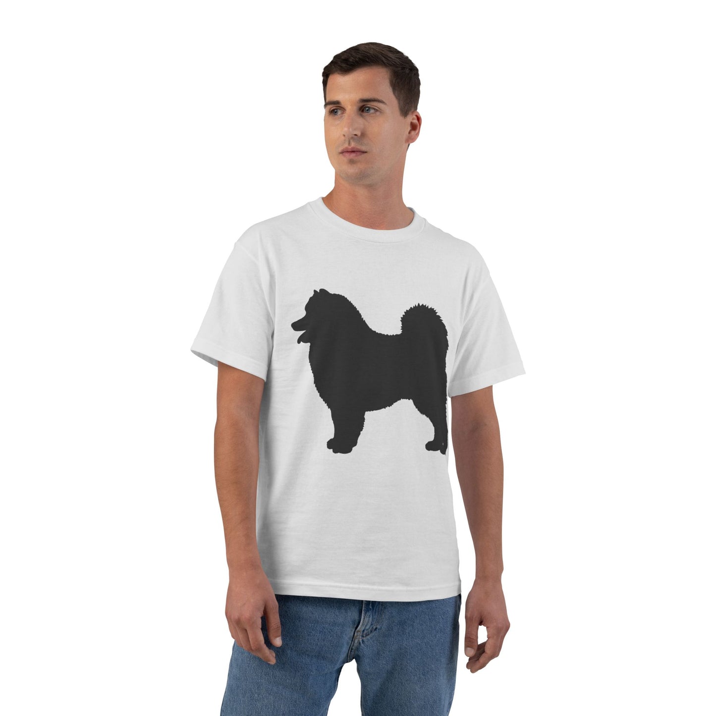 Samoyed Silhouette Men's Short-Sleeve Crewneck Tee
