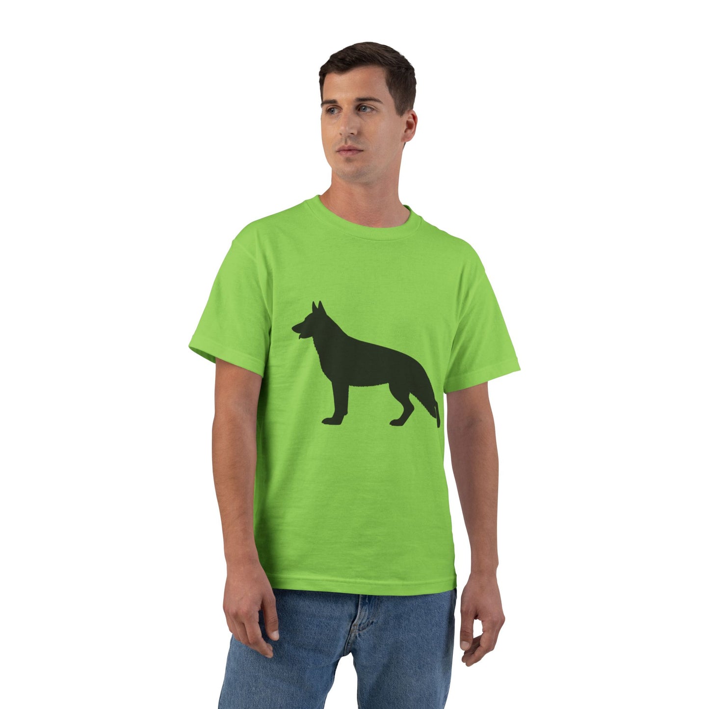 German Shepherd Silhouette Men's Short-Sleeve Crewneck Tee