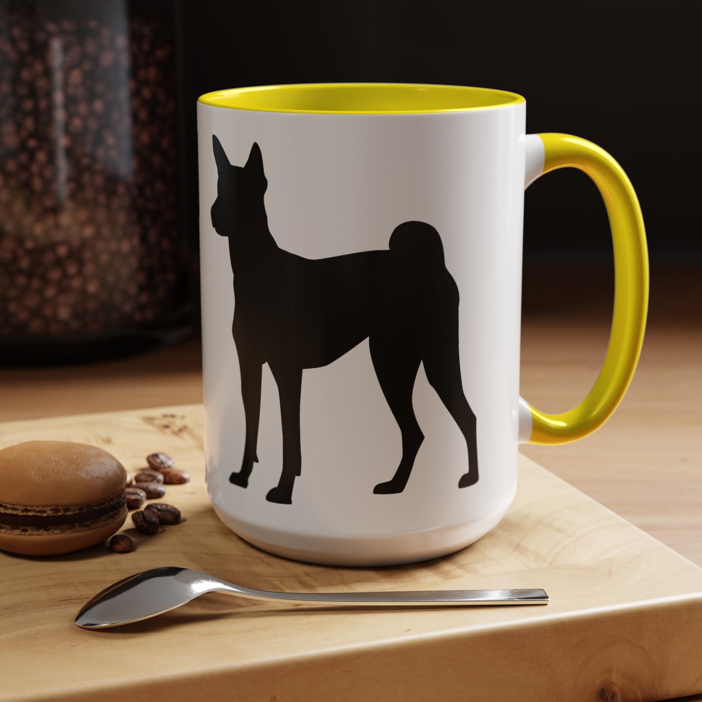 Basenji Silhouette 2-Tone Coffee Mug