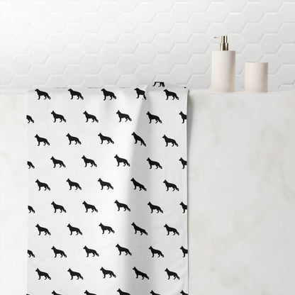 German Shepherd Silhouette Mink-Cotton  Beach Towel