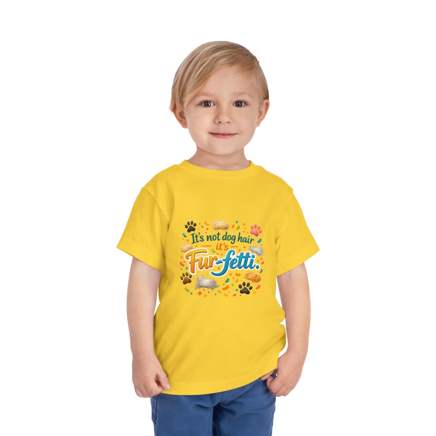 Fur-Fetti Dog Toddler Unisex Short Sleeve Crewneck Tee