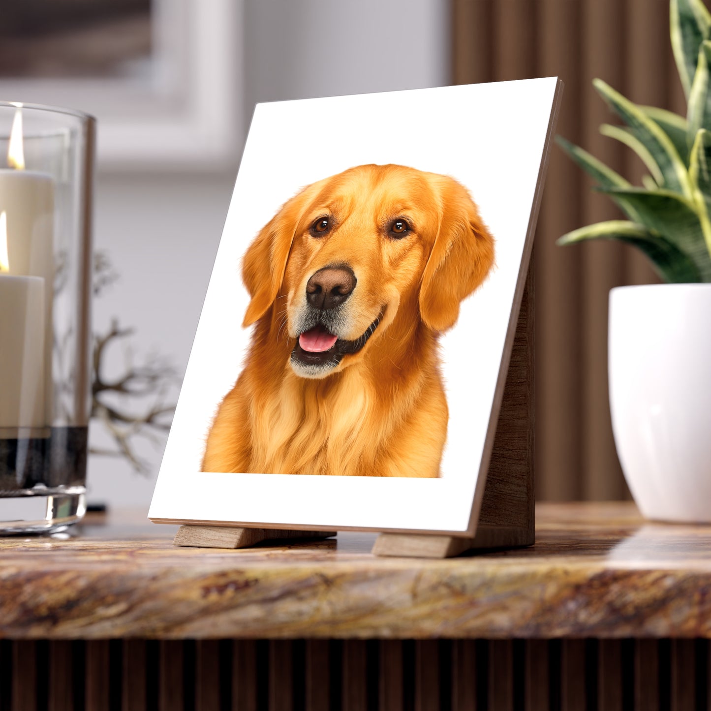 Golden Head Ceramic Photo Tile