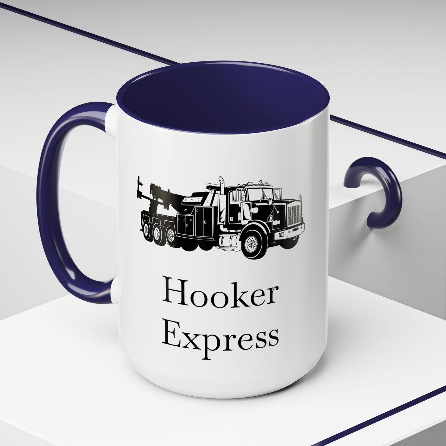 H**ker Express Heavy Tow Truck 2-Tone Coffee Mug