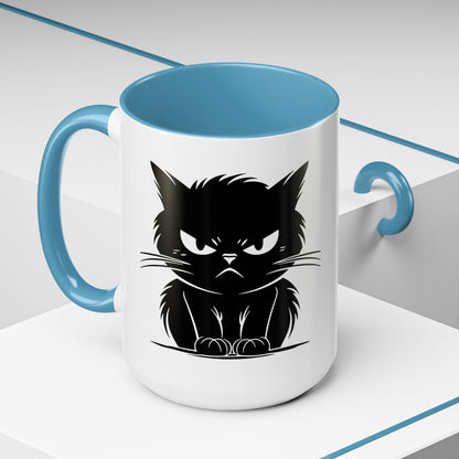 Angry Cat 2-Tone Coffee Mug