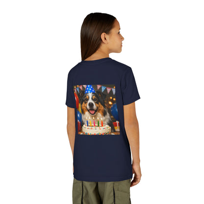 Birthday Buddy Aussie Youth Unisex Short Sleeve Crewneck Tee