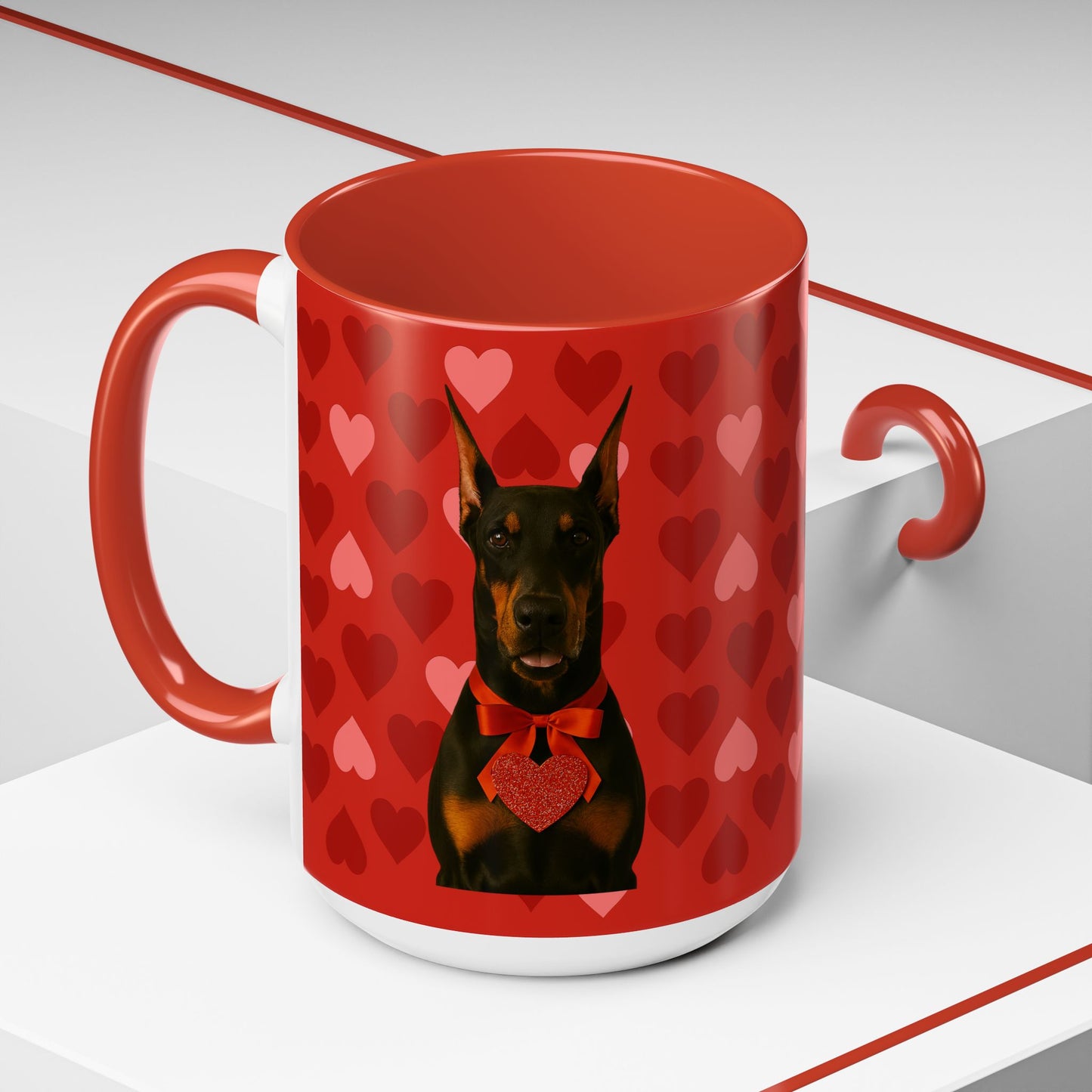 Cupid's Companion Doberman 2-Tone Coffee Mug