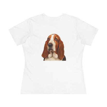Basset Head Women's Short Sleeve Crewneck Tee