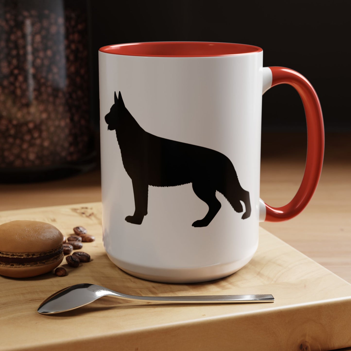 German Shepherd Silhouette 2-Tone Coffee Mug