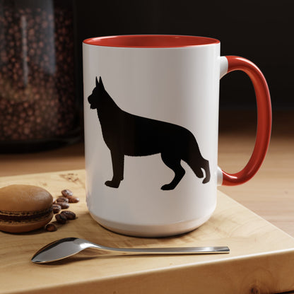 German Shepherd Silhouette 2-Tone Coffee Mug