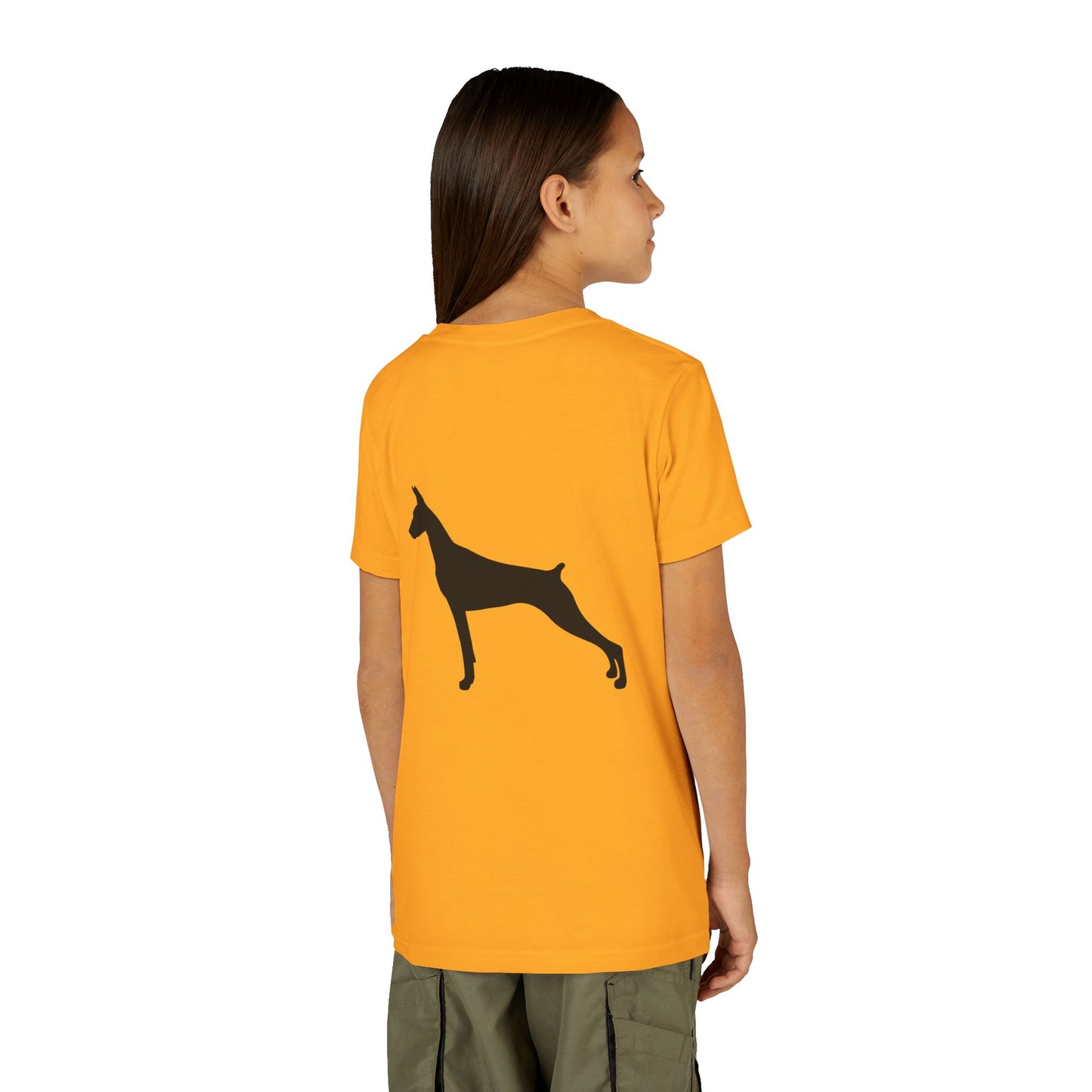 Doberman Head Youth Unisex Short Sleeve Crewneck Tee
