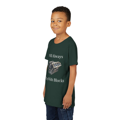 Play With Blocks Youth Unisex Short Sleeve Crewneck Tee