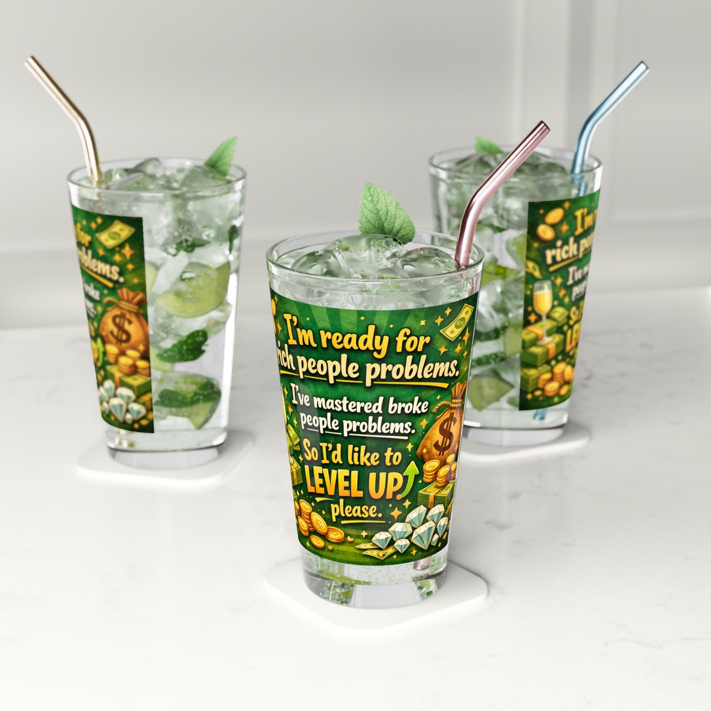 Level Up Drinking Glass