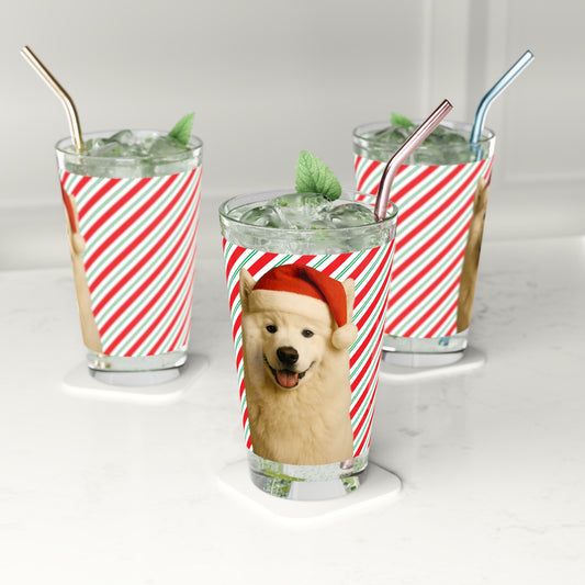 Santa Paws Samoyed Drinking Glass