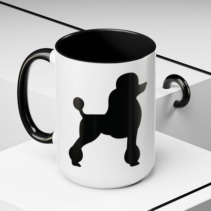 Poodle Silhouette 2-Tone Coffee Mug