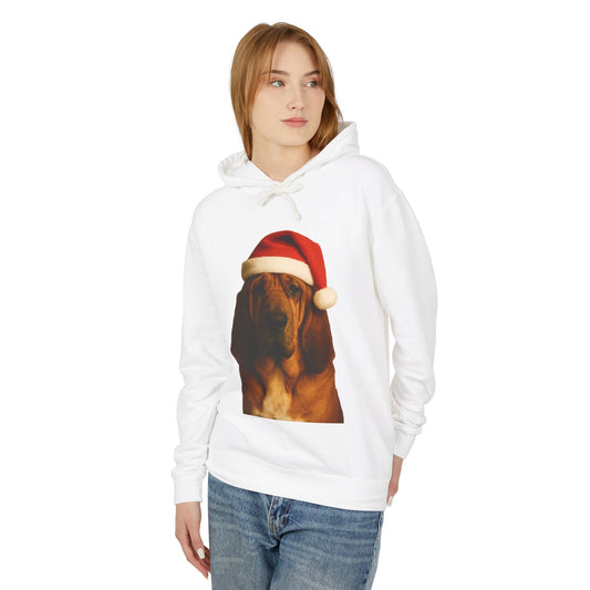 Santa Paws Bloodhound Unisex Lightweight Hoodie