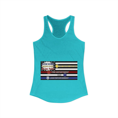 Slow Down Move Over Flag Women's Racerback Tank