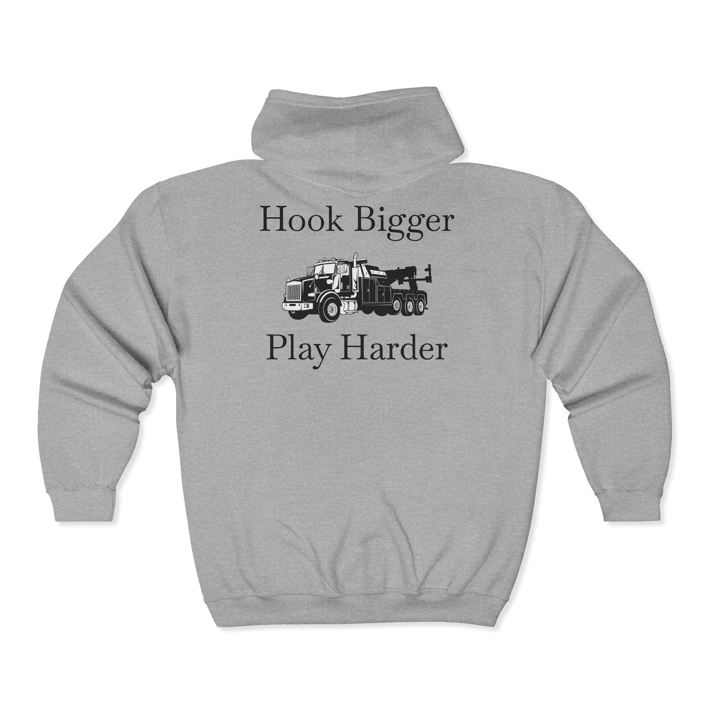 Hook Bigger Heavy Tow Truck Unisex Full Zip Hoodie