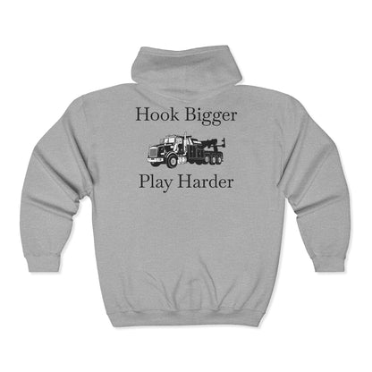 Hook Bigger Heavy Tow Truck Unisex Full Zip Hoodie