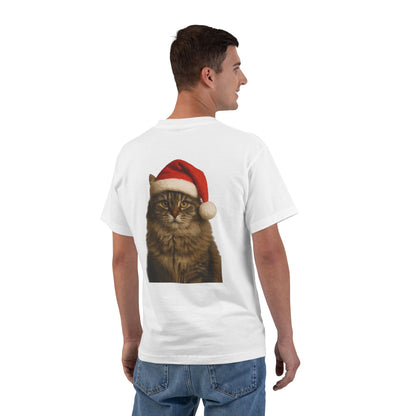 Santa Paws Cat Men's Short-Sleeve Crewneck Tee