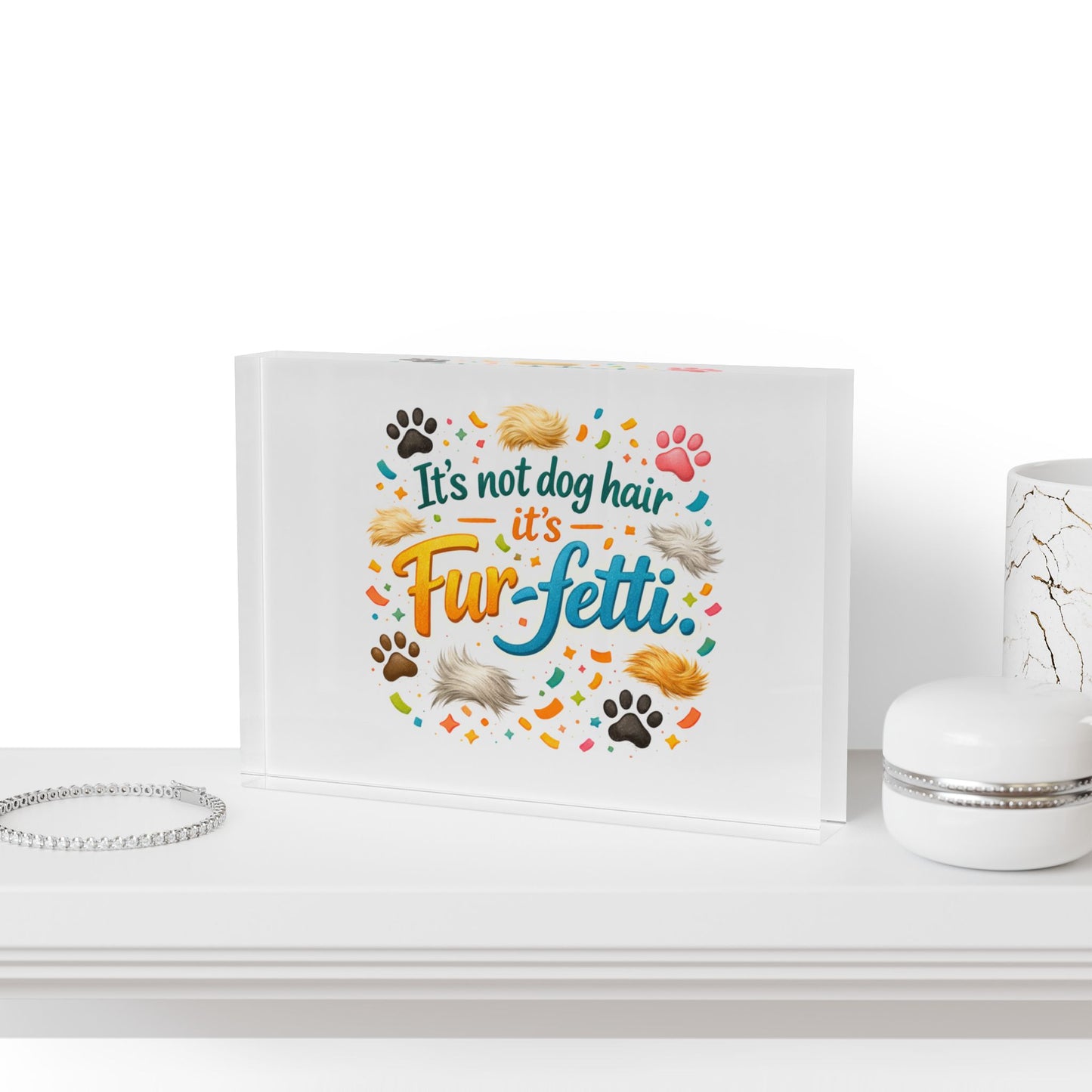 Fur-Fetti Dog Acrylic Photo Block