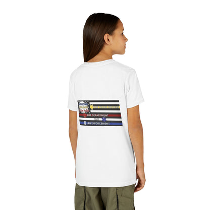 Slow Down Move Over Flag Youth Unisex Short Sleeve Crewneck Tee