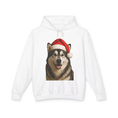 Santa Paws Malamute Unisex Lightweight Hoodie