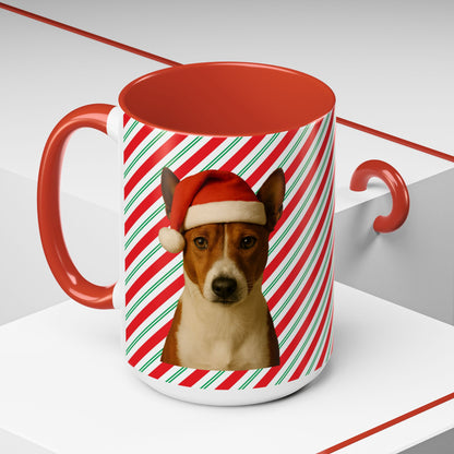 Santa Paws Basenji 2-Tone Coffee Mug