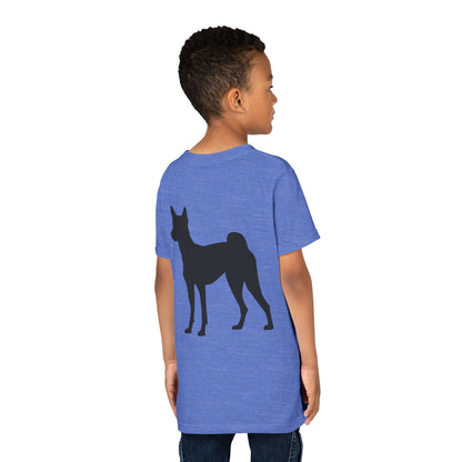 Basenji Silhouette Youth Unisex Short Sleeve Crewneck Tee
