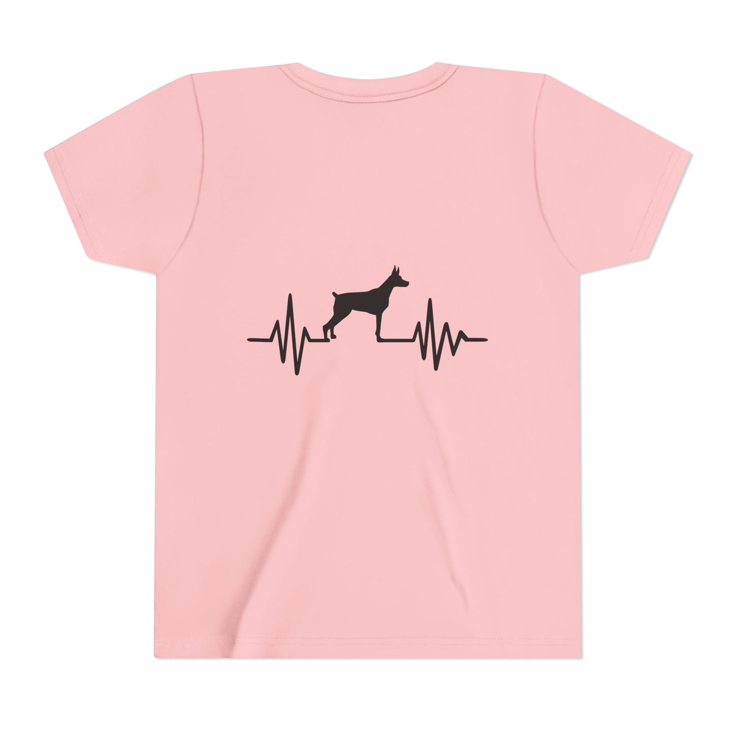 My Heart Beats For Dobermans Youth Unisex Short Sleeve Crewneck Tee