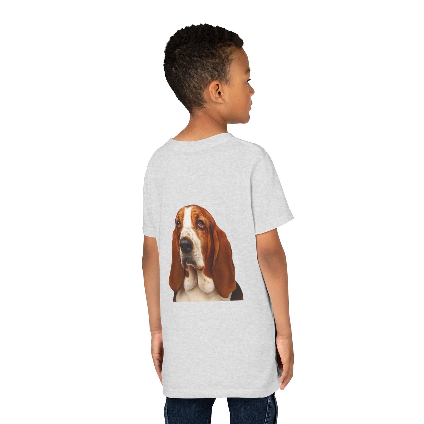 Basset Head Youth Unisex Short Sleeve Crewneck Tee