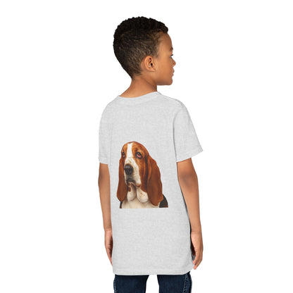 Basset Head Youth Unisex Short Sleeve Crewneck Tee