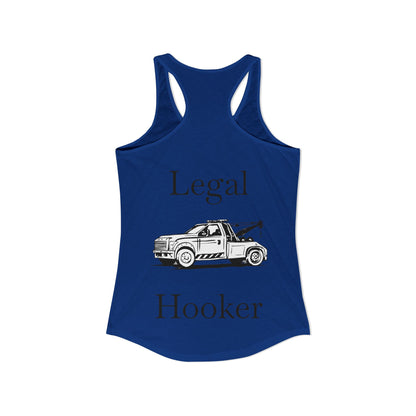 Legal H**ker Wheel Lift Tow Truck Women's Racerback Tank